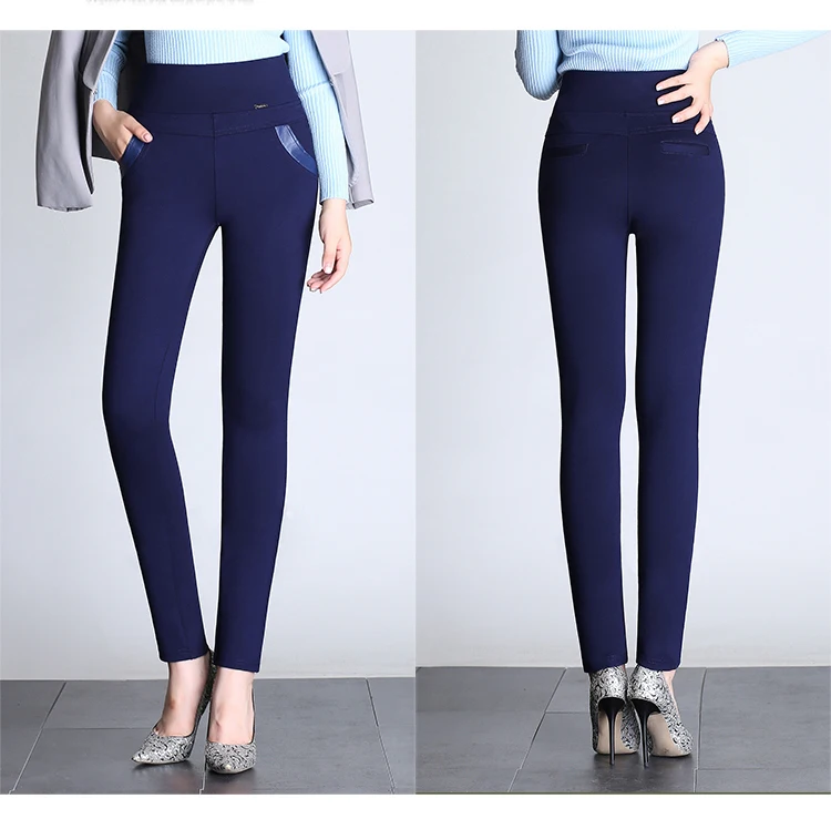 Winter Women pants pantalones mujer outwear leggings high waist cotton thick slim warm skinny pencil pants female trousers DC283