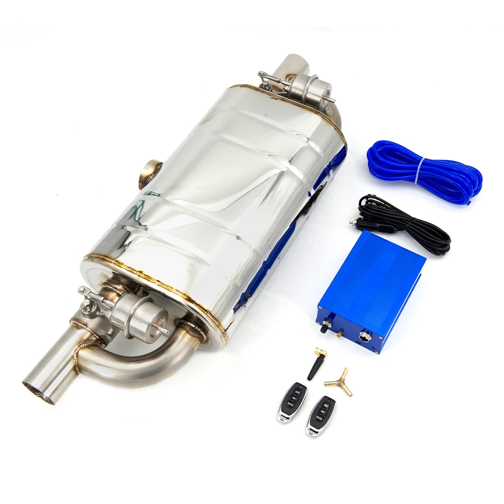 

Universal Car Exhaust Pipe Vacuum Pump Variable Valve Mufflers Remote Control Stainless Steel T Shape One In Two Out 51 63 76 MM