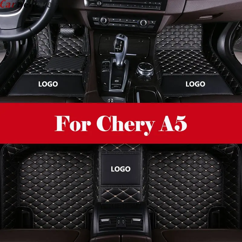 

3D All-Weather Car Foot Mat Waterproof Leather Floor Mats Liner + Embroidery LOGO For Chery A5