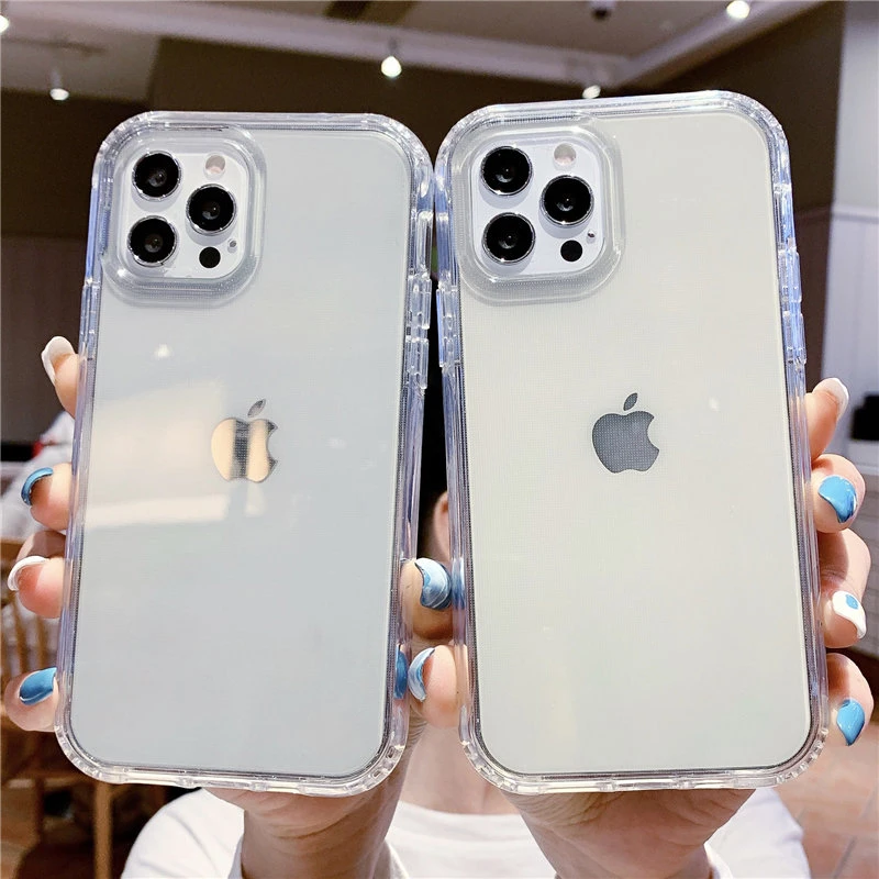Shockproof Bumper Transparent Phone Case For iPhone 11 12 Pro Max XR XS Max X 7 8 Plus 13 Pro Soft Silicone Clear TPU Back Cover case iphone 13 