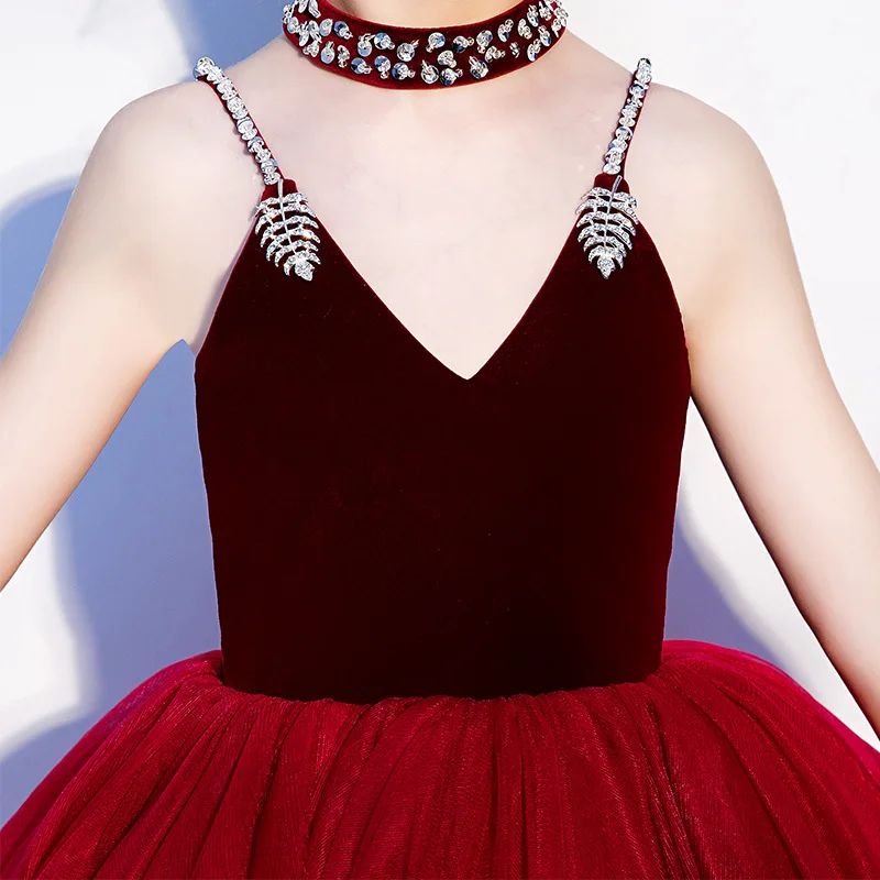 Платье для первого причастия с V образным вырезом|Цветочные платья девочек| |