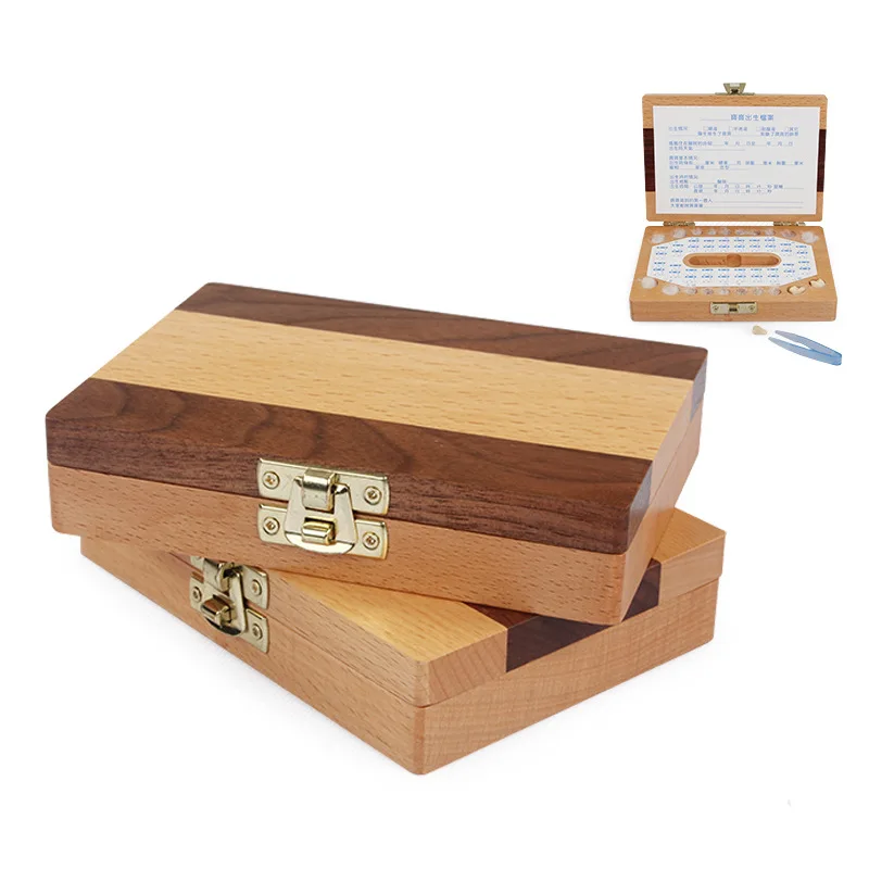 

Safe Environmentally Friendly Creative Wooden Product Collection Box Baby Teeth Lanugo Storage Case Cool Anniversary Gift Wholes