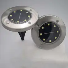 4led Солнечный подземный светильник, наружная вставка из нержавеющей стали для газона, 8led лампа для двора, маленькая ночная лампа