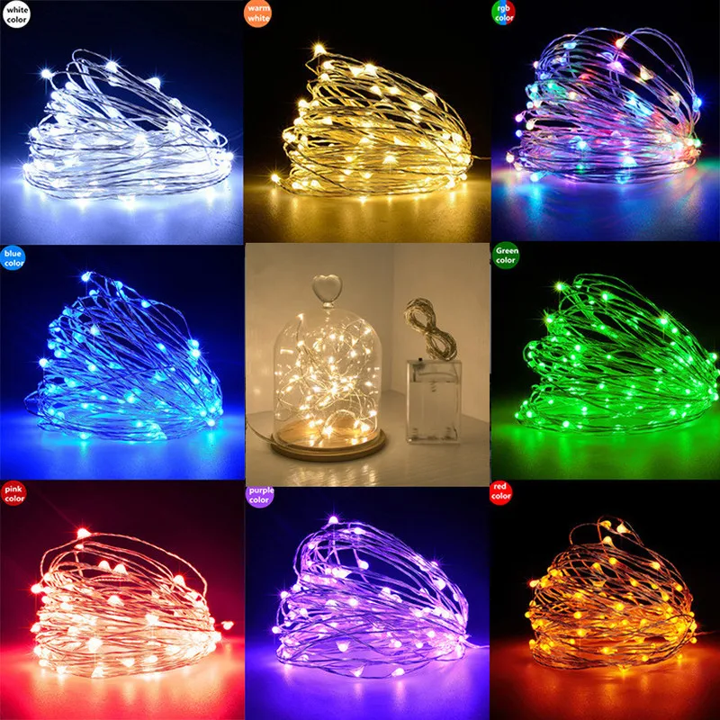 

Christmas Home Decorations LED String Lights 10M 5M 2M 1M Silver Wire Fairy Light New Year Christmas Tree Decorations Battery .