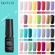 LILYCUTE, 7 мл, Гель-лак для ногтей, розовый, красный цвет, УФ-гель, замачиваемый, УФ светодиодный гель, Полупостоянный УФ-лак для ногтей