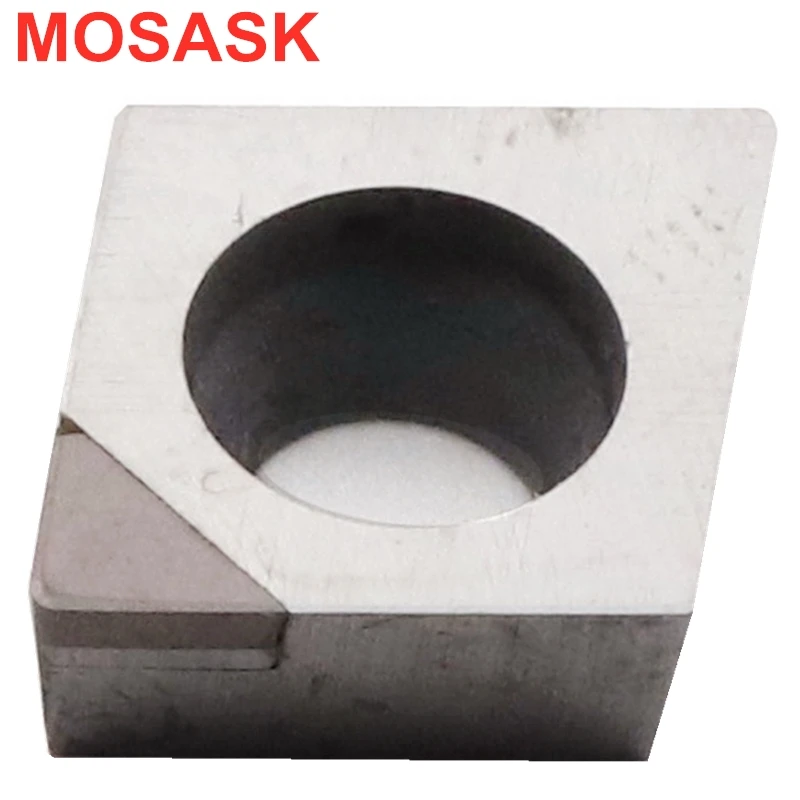 

MOSASK CCGT 1pcs CCGT060202 CBN1 Hard Steel CNC Machining Lathe Turning Tool Finishing Tungsten Cemented Carbide Inserts