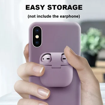 

2 In 1 Earphone Storage Box For AirPods 1 2 3 Case For iPhone 11 Pro XR X XS Max 7 8 Plus Headset Phone Cover For AirPods Pro