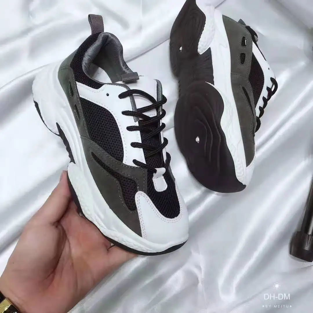

2019 Autumn New Style Breathable Reflective Dad Shoes Variety Material Versatile Yan Value High Foot Lightweight Sole Thick