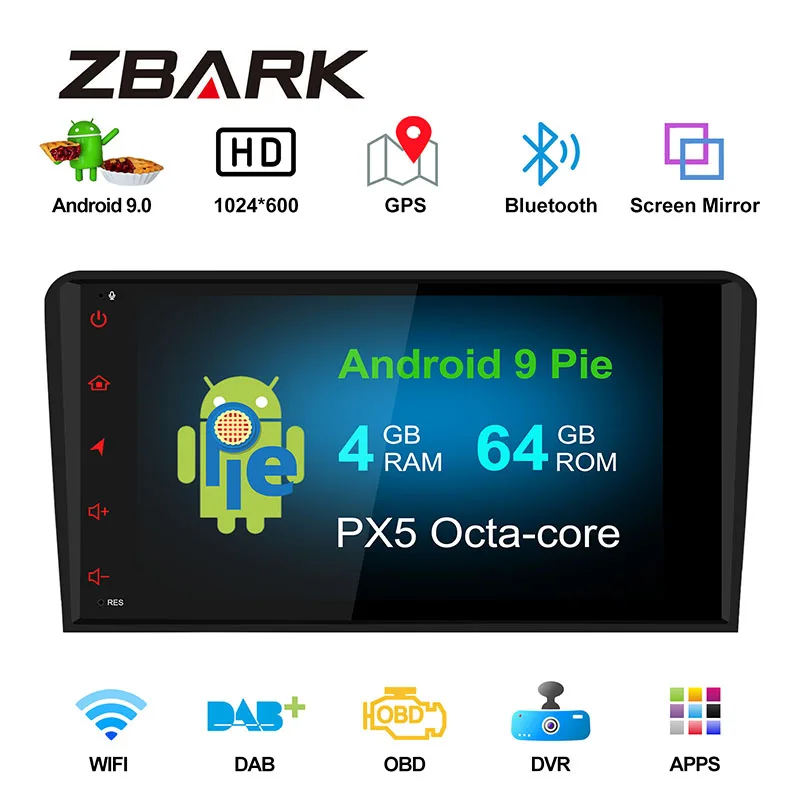 

8'' Android 9.0 RAM 4GB ROM 64GB Octa Core Car Player Radio GPS RDS NO DVD for Audi A3 2003 2004 2005 - 2012 S3 RS3 YHA3PX501