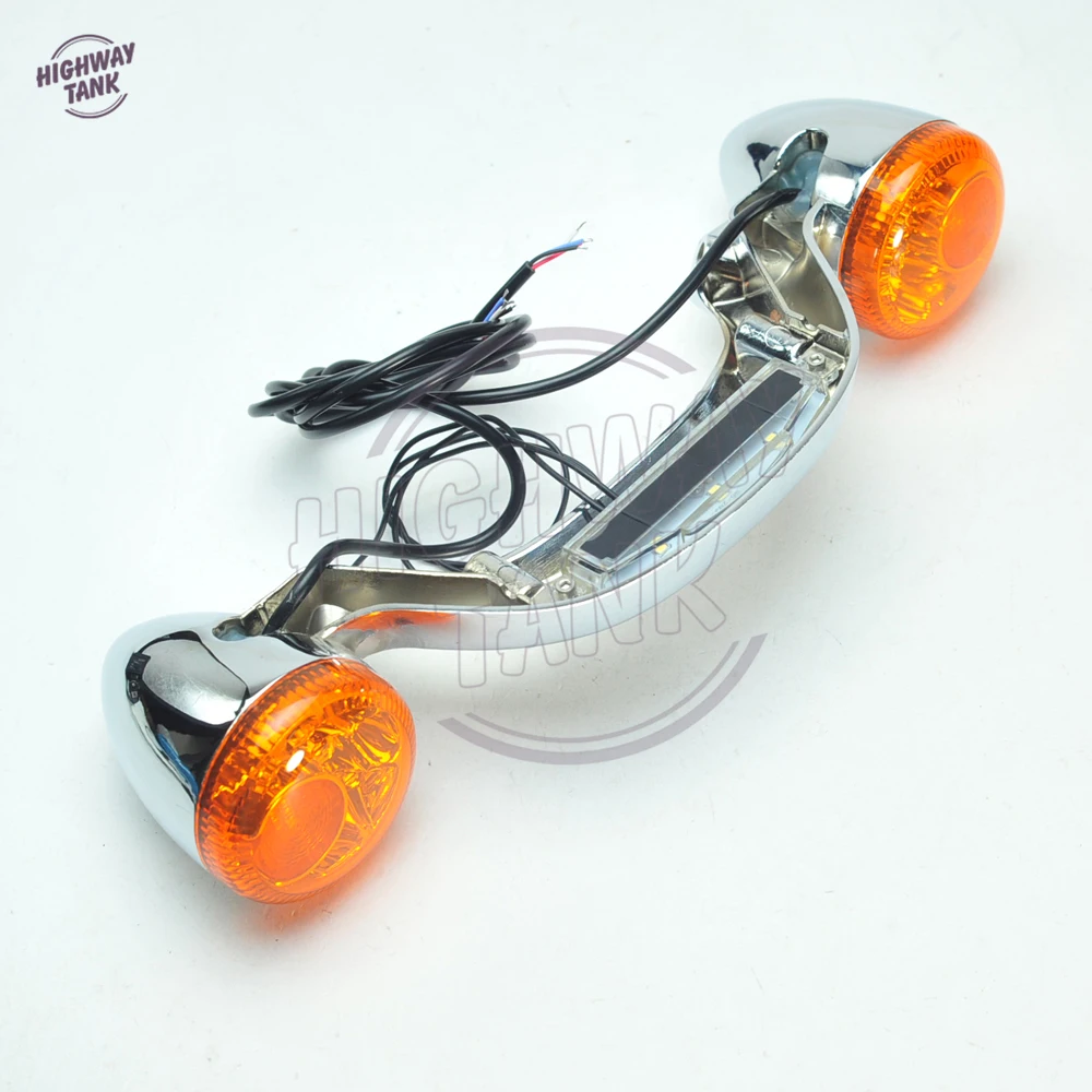  Chrome Motorcycle LED Rear Turn Signal Brake Light Bar Case for Harley Touring Street Road Glide 20 - 4000123804614