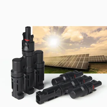 

Photovoltaic Connectors 3 in 1 Waterproof Connectors for Flexible Solar Panel in Parallel for RV Cabin House Roof Yacht