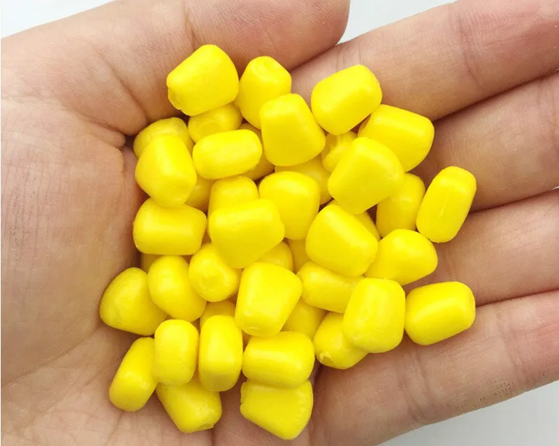 

50pcs/lot Colored Pop Up Carp Fishing Boilies Flavoured Grass Bait 0.4g/pcs Floating Corn Soft Pellet Lure Creamy