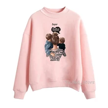 Vogue Super Mom Толстовка kawaii с графическим принтом sudadera mujer super mama толстовка с капюшоном Женская Толстовка Зимняя розовая одежда уличная одежда