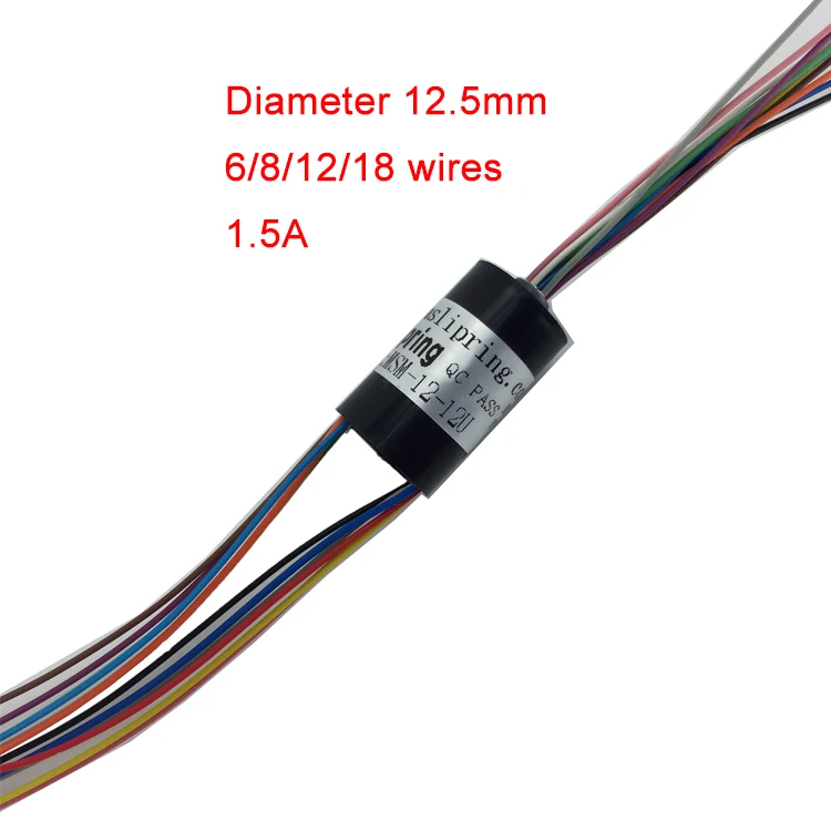 

6/8/12/18 Wires 1.5A 12.5mm Conductive Slip Ring Collector Ring Brush for RC Drone Gimbal Handheld Stabilizer Pan Tilt Rotate