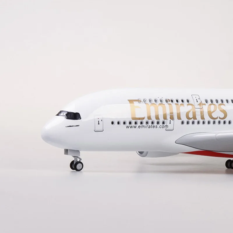 1/160 масштабная модель самолета Airbus EMIRATES A380 авиационная модель светодиодный светильник колесо литая Смола самолет Коллекция игрушек подарок