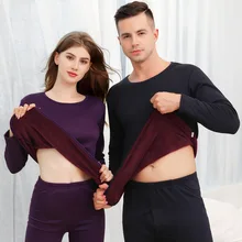 Lovers Velvet Thick Warm Men's Thermal Underwear Plus Size Long Johns For Women Second Skin Winter Male Thermal Clothing Pajamas