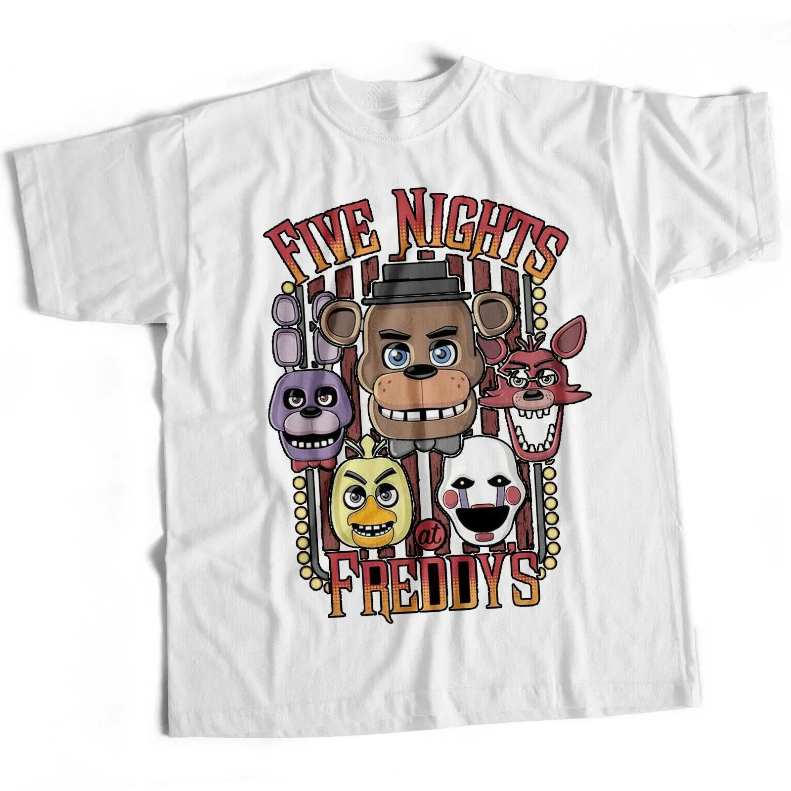 Five Nights At Freddy's Freddys Fnaf Film Movie Mens Retro Fnf Foxy 5 T Shirt | Мужская одежда