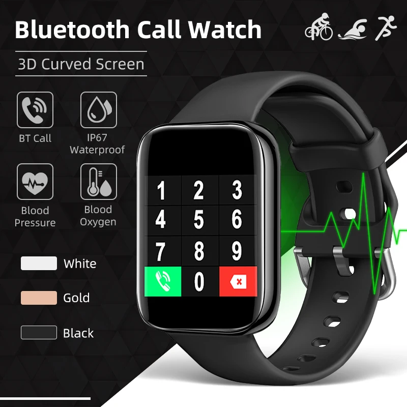 Bluetooth Call IP67 Waterproof Touch 3D Curved Screen Smart Watch Heart Rate Blood Pressure Monitor Smart Bracelet With Tracker
Bluetooth Call IP67 Waterproof Touch 3D Curved Screen Smart Watch Heart Rate Blood Pressure Monitor Smart Bracelet With Tracker