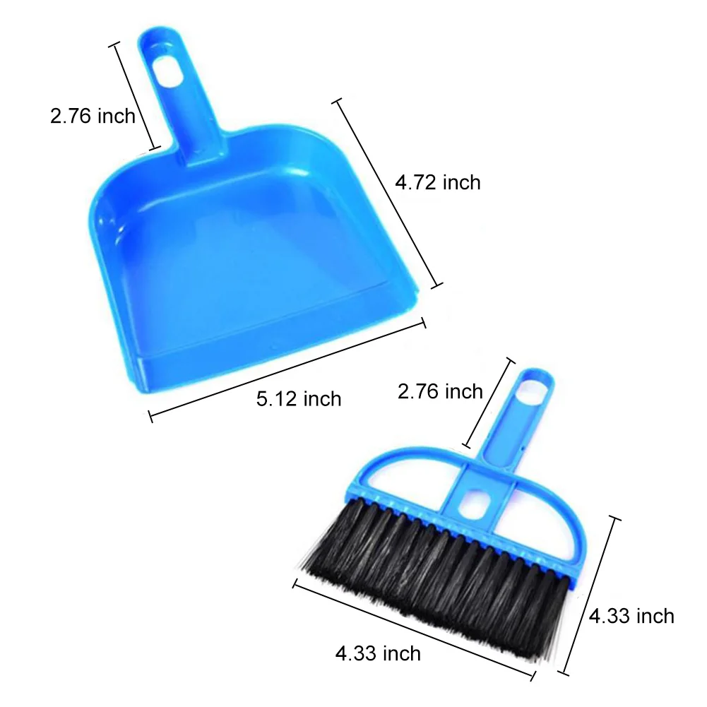1 Set Mini Desktop Keyboard Sweep Cleaning Brush Small Broom Dustpan Plastic Clean Tools TUE88