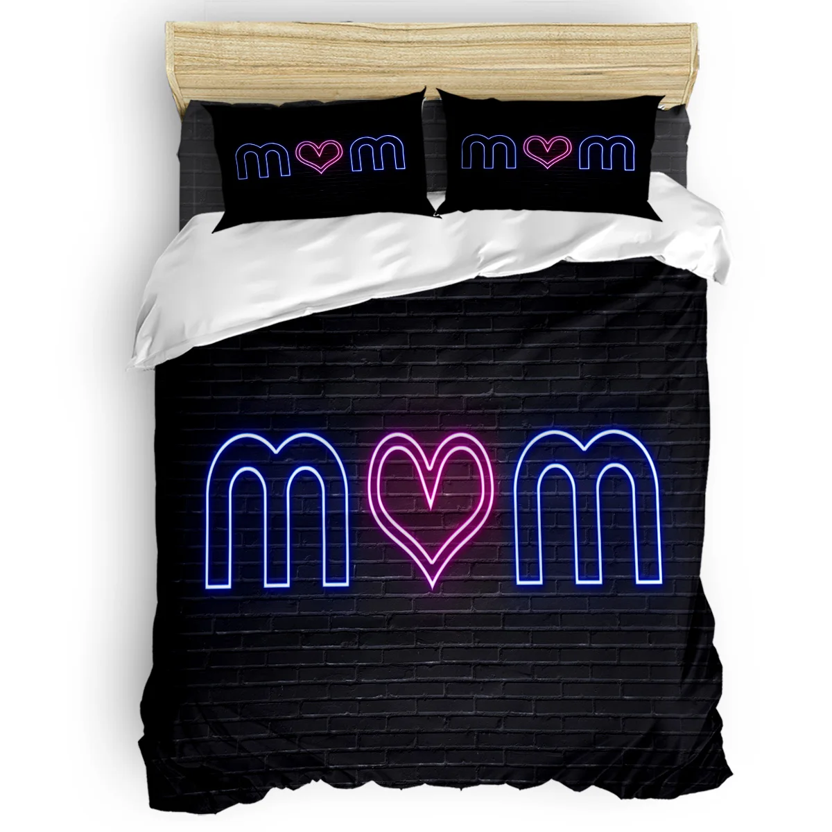 Mother'S Day Neon Mom набор пододеяльников 2/3/4 шт Комплект постельного белья простыня наволочки|Комплекты белья| |
