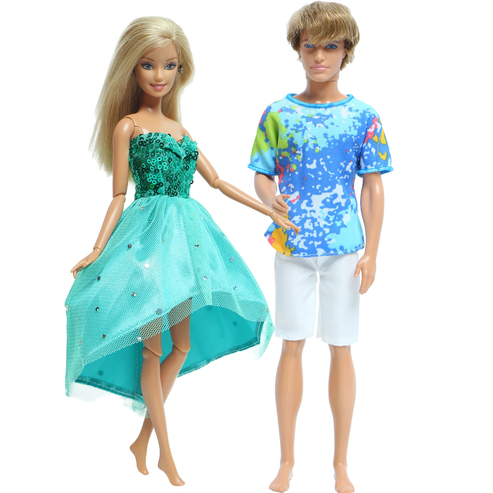 Doll Dress 2 Set Couples Wear Outfit Mini Princess Gown Men Suit Trousers Party Wear Clothes for 30cm 11.5 Inch Doll Accessories doll clothes