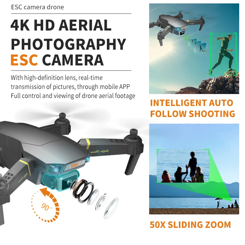 4K Дрон Квадрокоптер RC Дроны с камерой HD высота удержания GD89 камера Wi Fi FPV VS SG106 KF609