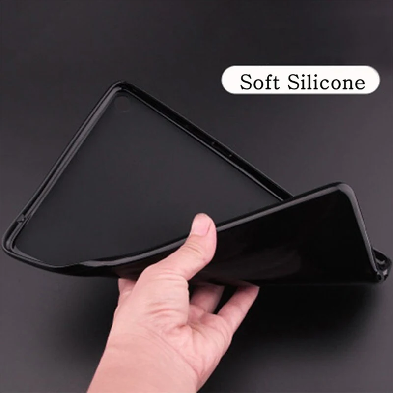 Tablet flip Case For Samusng Galaxy Tab A 9.7" SM-T550/T555 Cover Folio Stand Auto Sleep/Wake Up Smart Flip Protection Shell - Цвет: Silicone soft shell