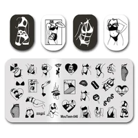 For Nail Stamp MouTeen055 Crack Snake Broken Bottle Eye Nail Stamping Plates Manicure Set For Nail Art Stamper 2
