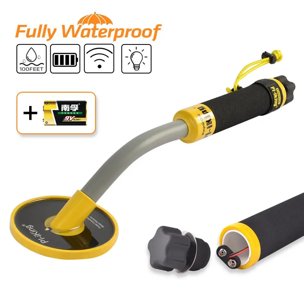 

Pi-iking 750 30m Targeting Pinpointer Pulse Induction (PI) Underwater Metal Detector Fully Waterproof Vibration LED a 9V Battery