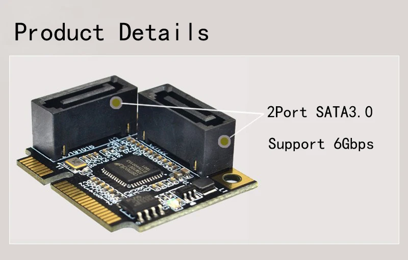 2 порта добавить на карты Mini PCI-E PCI Express to SATA кабель 3,0 конвертер жесткий приводной удлинитель карты компьютерные компоненты высокая скорость