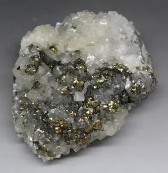 

514g Natural pyrite and calcite symbiotic mineral crystal specimen Stones and crystals Rough quartz from China
