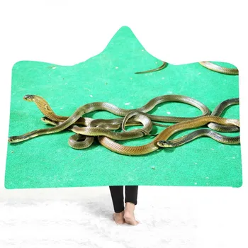 

Snake Animal Hooded Blanket for Adults Wearable Blanket Hoodie Plush Warm Blanket Blankets for Bed Couch Travel Dropshipping