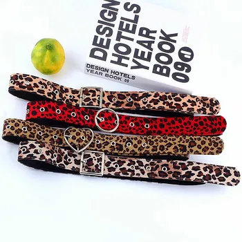 

1Pcs New Skinny Nylon Weaving Leopard Belt Heart-shaped square Circular Pin buckle Belt Solid Color Women's Retro Waistband