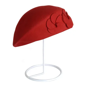 

Women Autumn Winter Gift Elegant Casual Beret Travel Hats Flower Pattern Vintage Warm Soft Faux Wool Breathable Wear Resistance