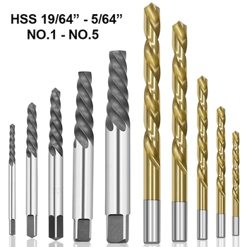 

10pcs Convenient Cobalt Left Hand Drill Bit Broken Bolt Damaged Screw Extractor Set With Metal Case To Collect The Tools