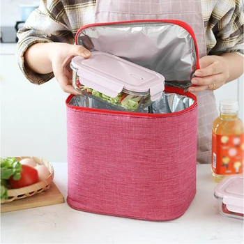 

Thermal Bag Three-layer Thick Aluminum Foil Liner Insulation Lunch Bag Large-capacity Lunch Box Bag Storage Food Drinks Fruits