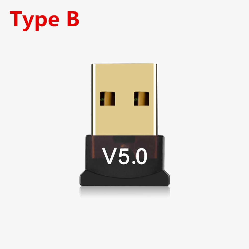 Kebidumei USB ключ беспроводной адаптер Bluetooth 5,0 ключ Музыкальный звуковой приемник адаптер Bluetooth передатчик для компьютера ПК - Цвет: Type B