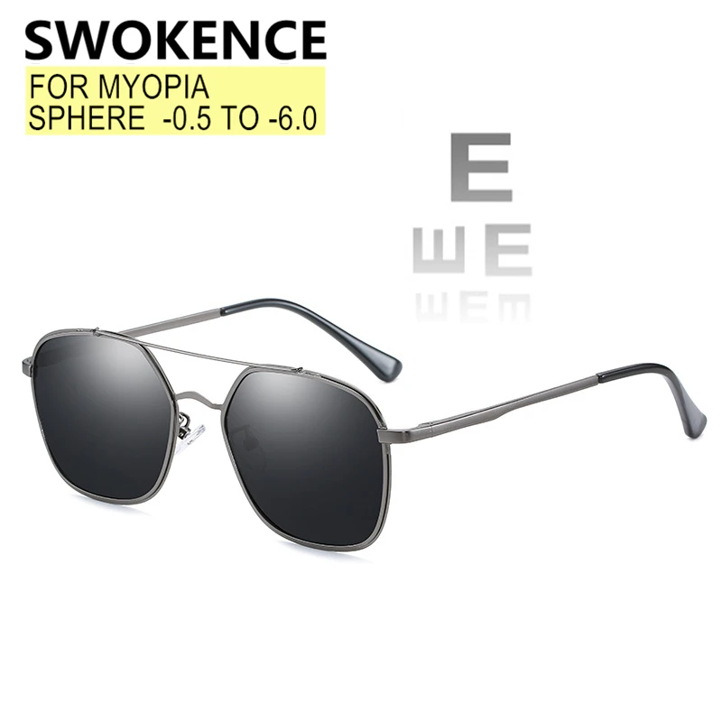 

SWOKENCE Nearsighted Sunglasses Myopia Spectacles Dioptre 0 To -6.0 Men Women Shortsighted Glasses UV400 Polarized Optional F140