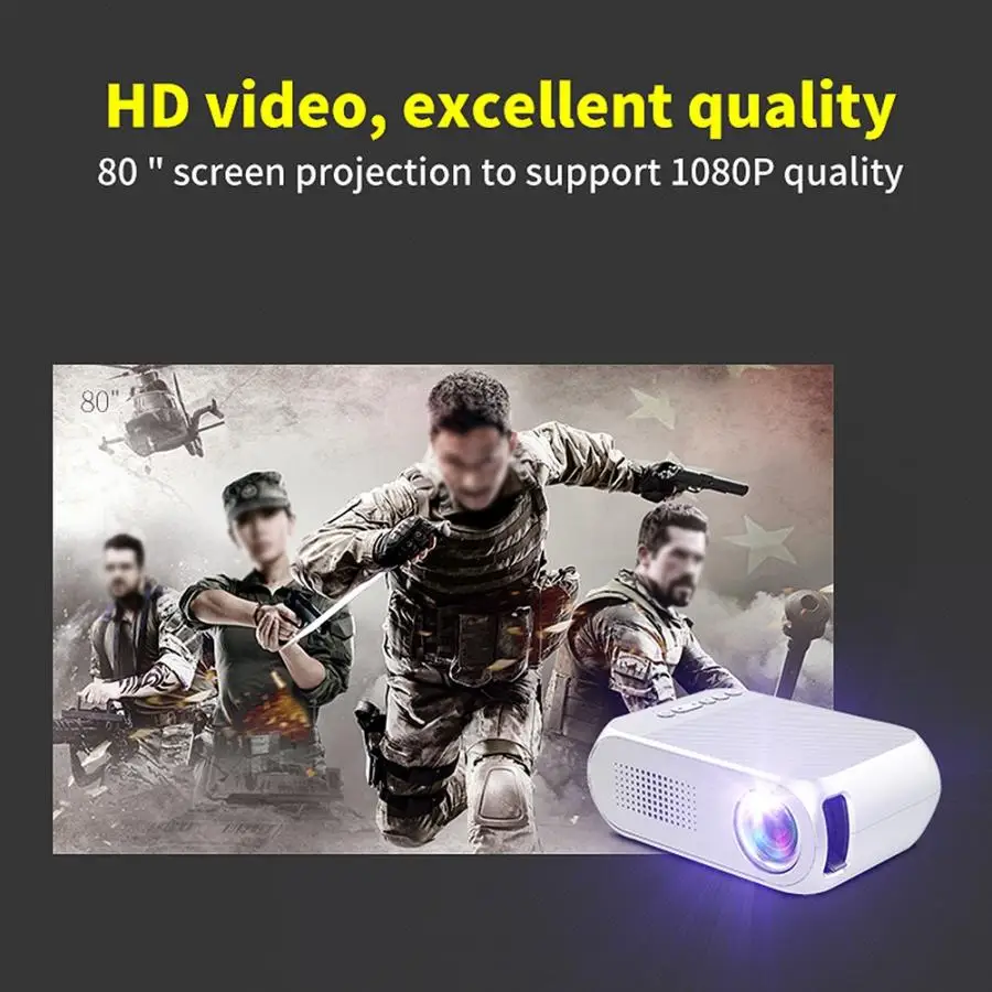 YG320 мини-проектор HD 1080P 600 Люмен USB/TF/HDMI/AV многоцелевой проектор домашний кинотеатр для Конференции 100-240 В