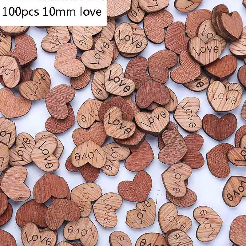 100pc mini love Подсвечник из дерева для свадебных столов в деревенском стиле, украшение из натурального дерева, подсвечник, подставка - Цвет: 100pc mini love