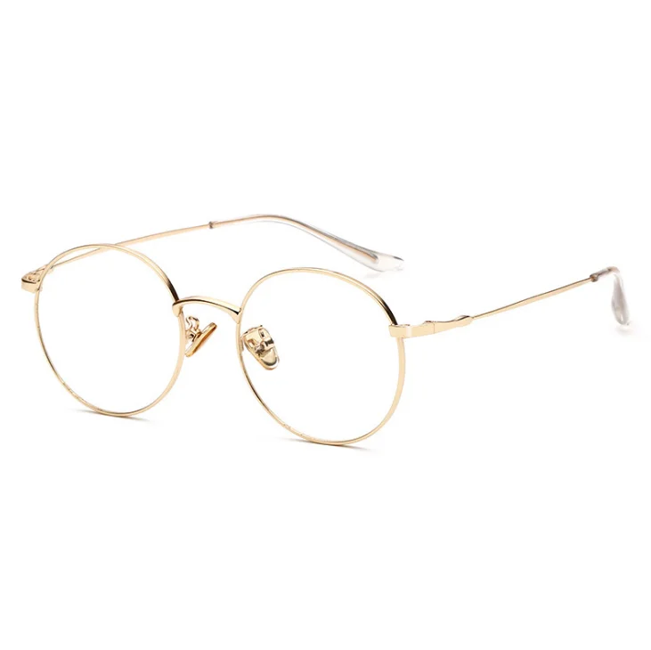 gold frame Круглые очки для близорукости, женские и мужские, анти-синий светильник, короткие очки для зрения, диоптрий 0-0,5-0,75-1,0-2,0-2,5-3,0-6,0 - Цвет оправы: gold frame