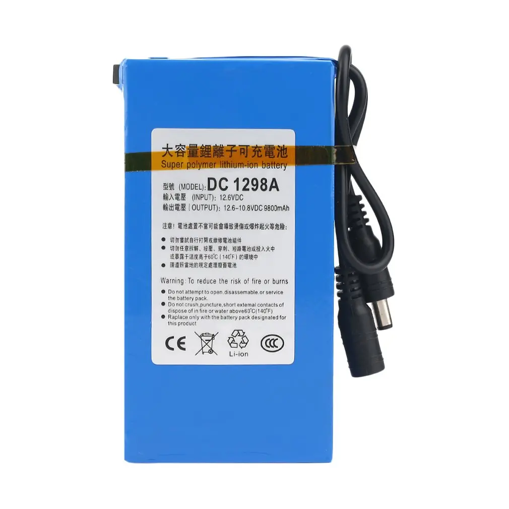 Горячая DC 12V 9800mAh литий-ионный аккумулятор большой емкости супер мощный литий-ионный аккумулятор резервный для камеры CCTV