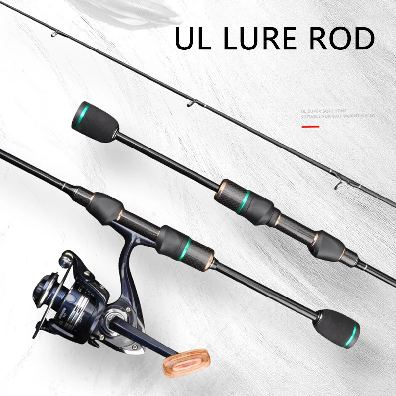 UL Fishing Spinning Rod Ultralight Carbon Fiber Solid Tips Lure Casting  Fishing Rods 1.5/1.68/1.8/2.1m Pesca Bait WT 0.5-8g