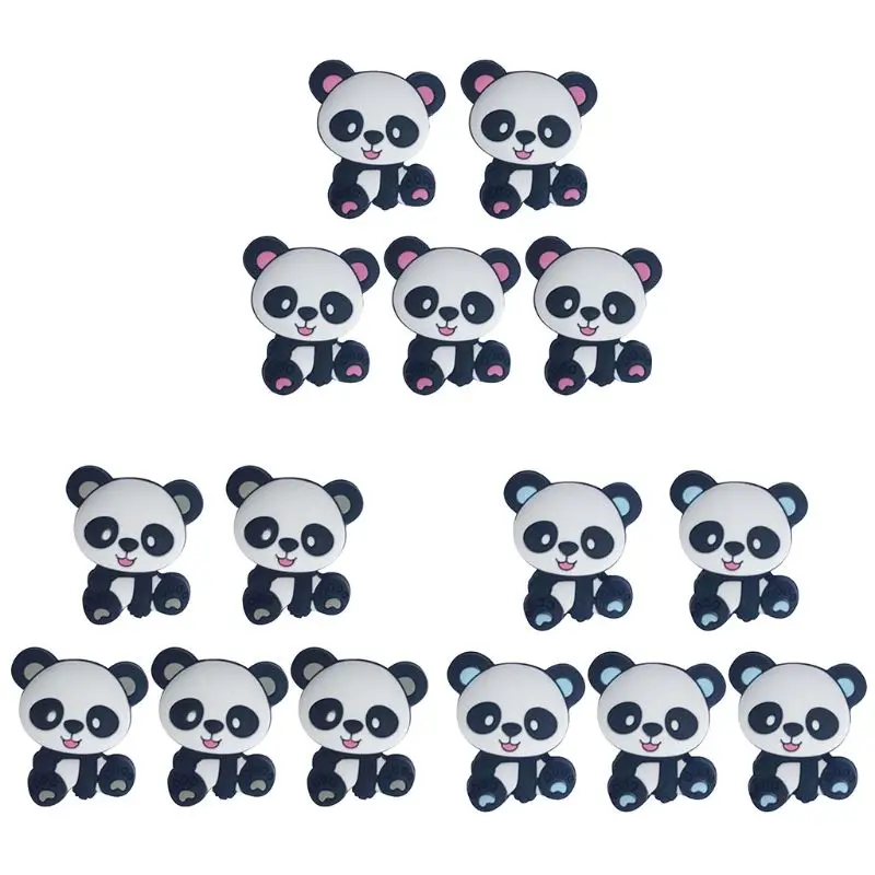 5 шт./упак. силиконовые бусины мультфильм Мини панда детский Прорезыватель своими руками новорожденный молярный Прорезыватель игрушка