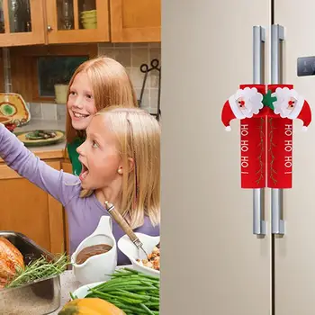 

Old Man Refrigerator Handle Cover Cupboard Clean Practical Christmas Kitchen Decoration Fridge Oven Handle Cover