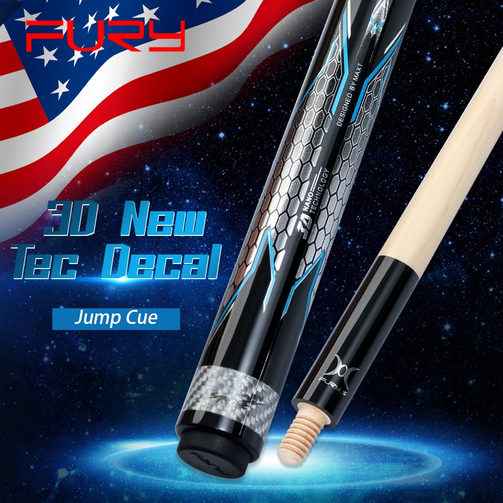 FURY FS PJ 1 Jump Cue 13 мм G10 наконечник Сверхлегкая технология вал деревянные зубья