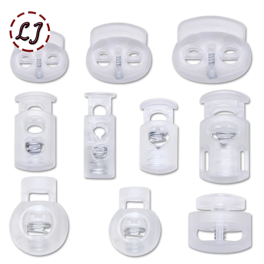 Cord Lock Stopper Paracord Accessories Detachable Stopper Cord Lock Cord Stopper Cord End Lock Cord End Tip Shoe Lace Buckles 10pcs Cord Lock Plastic Stopper Cord Ends Toggles Clip Buckle Button Clear Frost Shoelace Sportswear DIY Bag Accessories