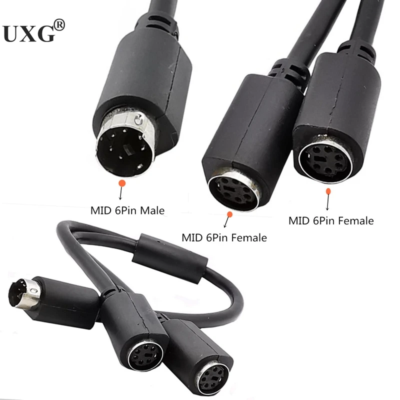 6-контактный разветвитель Mini DIN Y-образный Кабель-адаптер PS/2 PS2 кабель для передачи