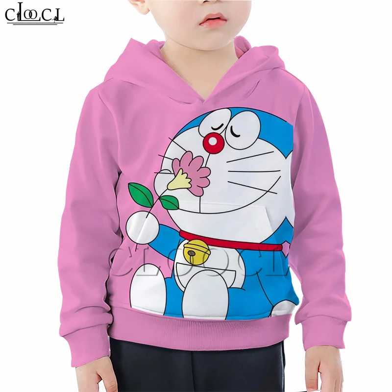 Hoodies 6 Детская одежда для маленьких девочек; толстовка с капюшоном и 3D-принтом дораэмона; Повседневный свитшот для дочки; спортивная одежда для маленьких мальчиков; топы - Цвет: Hoodies 6
