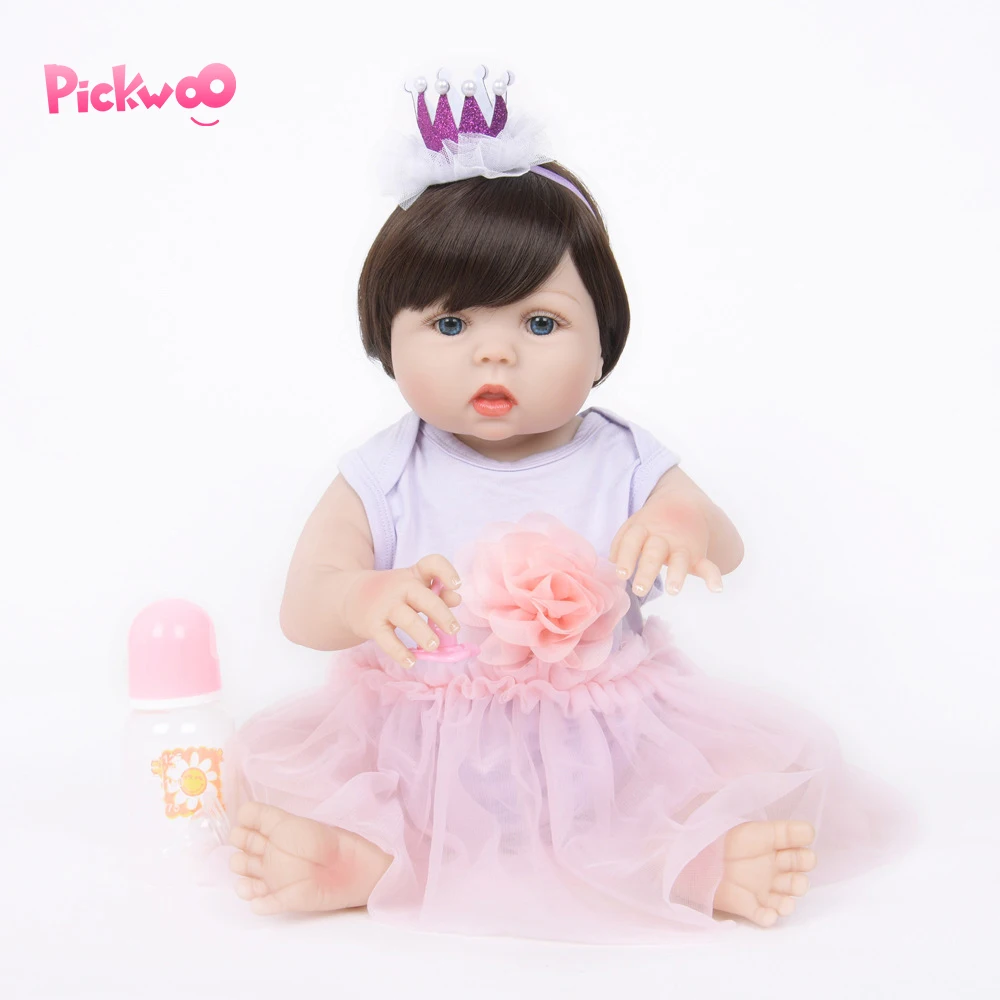 Pickwoo bebes кукла-реборн 48 см 55 см куклы для маленьких девочек Мягкие силиконовые Boneca reborn Brinquedos Bonecas детские подарки игрушки